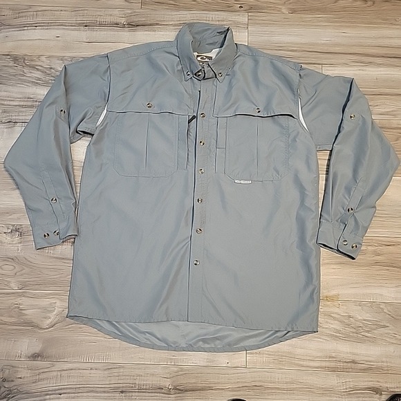 Drake Waterfowl Shirt  Mens Med Gray Wingshooter Performance Long‎ Sleeve Vented - Picture 2 of 9